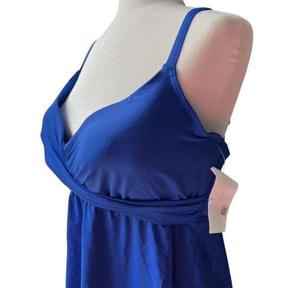 NWT CoCo Reef Swim Blue Babydoll Twist Tankini 16 40C - Picture 4 of 8